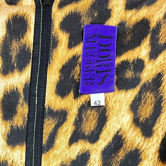 Doris Megger Luxury Neon Leopard Sheath Dress Curvy-friendly Size 42 (US 10/12)